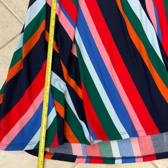 Eloquii Womans plus size 16 Striped Dress  Neck Tie Stretch Short Sleeve - Picture 7 of 7